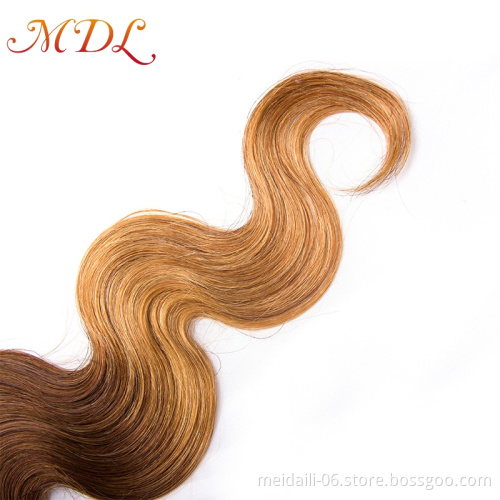 Virgin Peruvian Hair 7A grade Three Tone Ombre color Body Wave human hair bundles